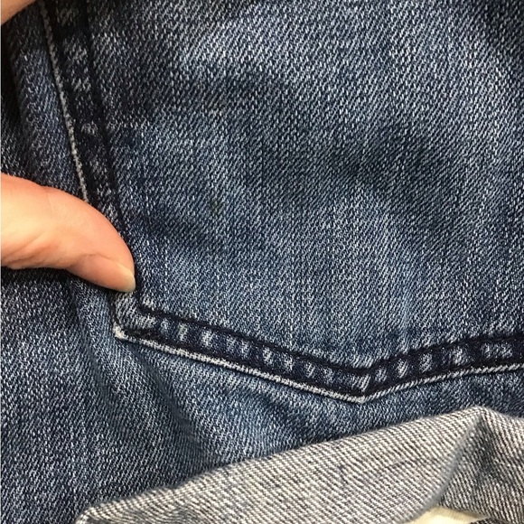 Madewell Adirondack Denim Shortalls Women’s Size L Raw Hem Bib Overalls Shortall - Picture 3 of 5